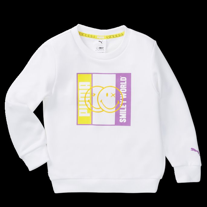 Puma På Tilbud X Smileyworld Sweatshirt Med Crewneck Barn Hvit