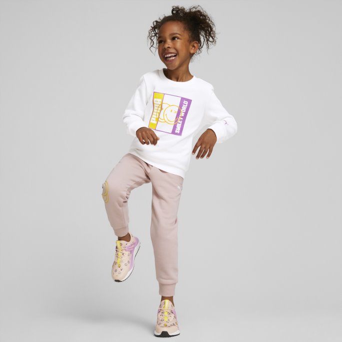 Puma På Tilbud X Smileyworld Liten Barnegenser Med Rund Hals, Hvit