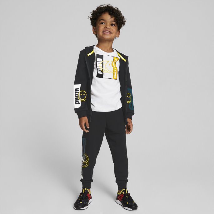 Puma På Tilbud X Smileyworld Hettegenser Med Full Glidelås Barn Svart