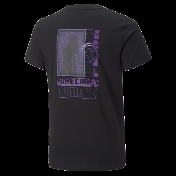 Puma På Tilbud X Minecraft Grafisk Tee Ungdom Svart