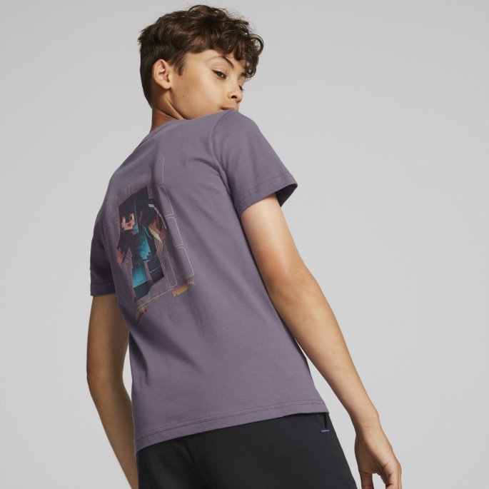 Puma På Tilbud X Minecraft Grafisk Tee Ungdom Lilla Kull