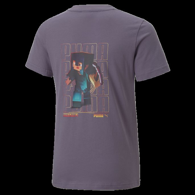 Puma På Tilbud X Minecraft Grafisk Tee Ungdom Lilla Kull