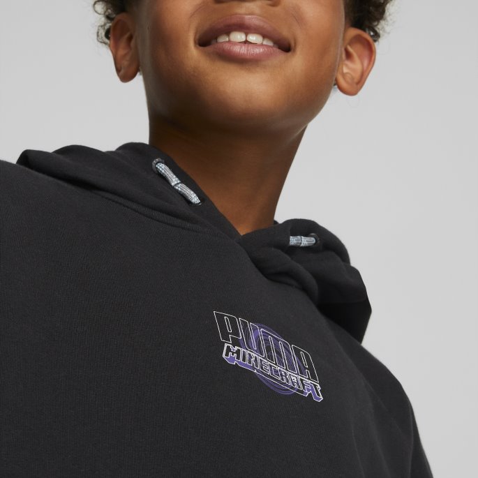 Puma På Tilbud X Minecraft Hettegenser Ungdom Svart
