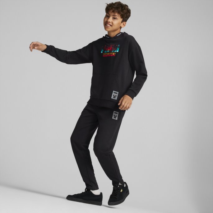Puma På Tilbud X Minecraft Ungdomshettegenser Svart-logo