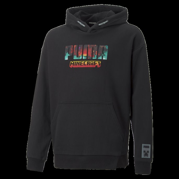 Puma På Tilbud X Minecraft Hettegenser Ungdom Svart-logo