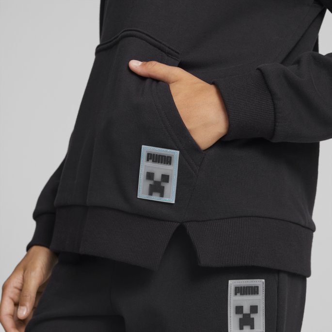 Puma På Tilbud X Minecraft Hettegenser Store Barn Svart-logo