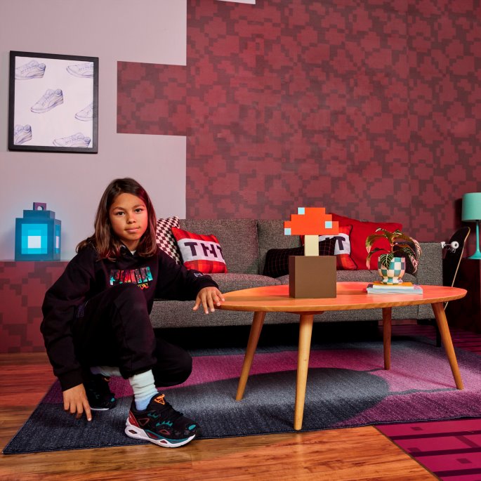 Puma På Tilbud X Minecraft Hettegenser Store Barn Svart-logo