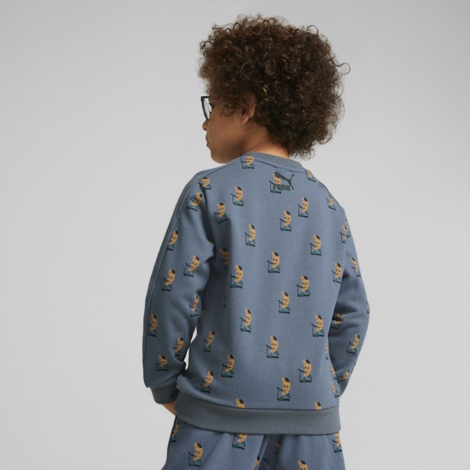 Puma På Tilbud X Bittesmå Bomull Trykt Sweatshirt Med Rund Hals Barn Kveld Sky-aop