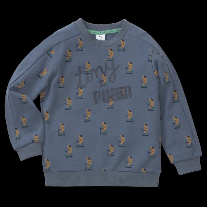Puma På Tilbud X Bittesmå Bomull Trykt Sweatshirt Med Rund Hals Barn Kveld Sky-aop