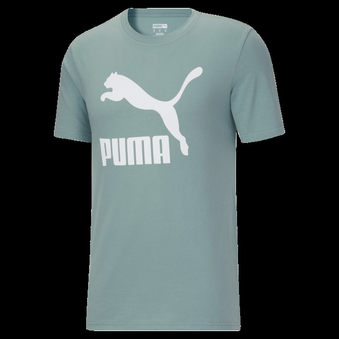 Mineralblå Puma På Salg Classics Logo Herre-t-skjorte