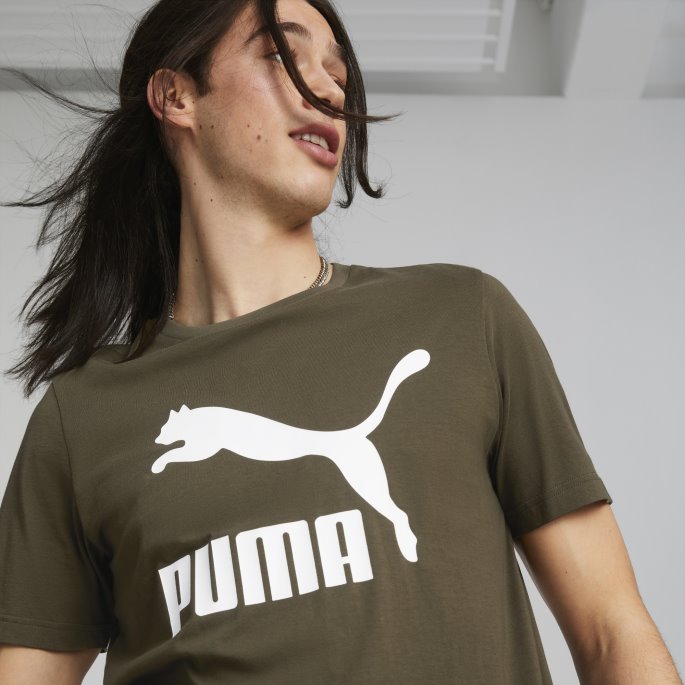 Classics Logo Herre T-skjorte Puma På Salg Dyp Oliven