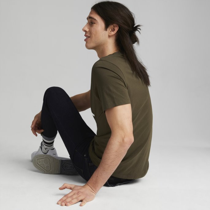 Classics Logo Herre T-skjorte Puma På Salg Dyp Oliven