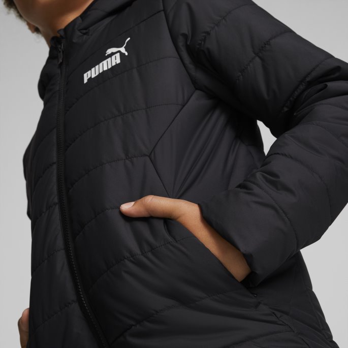 Puma På Tilbud Svart Essentials Vattert Jakke Ungdom