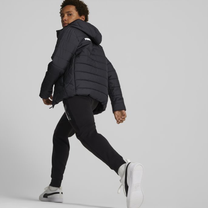 Puma På Tilbud Svart Essentials Vattert Jakke Ungdom