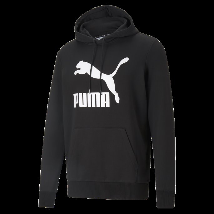 Sort Klassikere Fransk Frotté-logo Hettegenser For Menn Puma På Salg