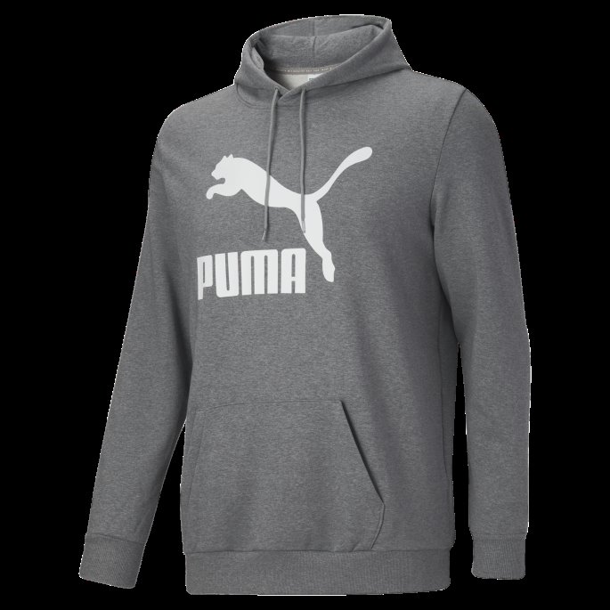 Mellomgrå Lyng Classics Logo Hettegenser For Menn Bt Puma På Salg