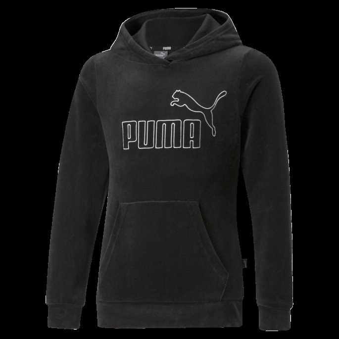 Puma På Tilbud Essentials+ Velour Hettegenser Ungdom Svart