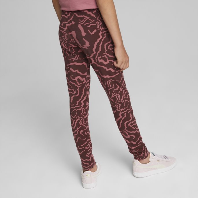 Puma På Tilbud Alpha Printed Leggings Ungdom Støvete Orkidé-aop