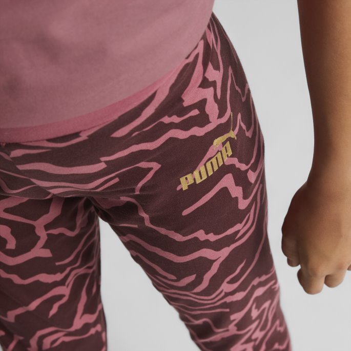 Puma På Tilbud Alpha Printed Leggings Ungdom Støvete Orkidé-aop