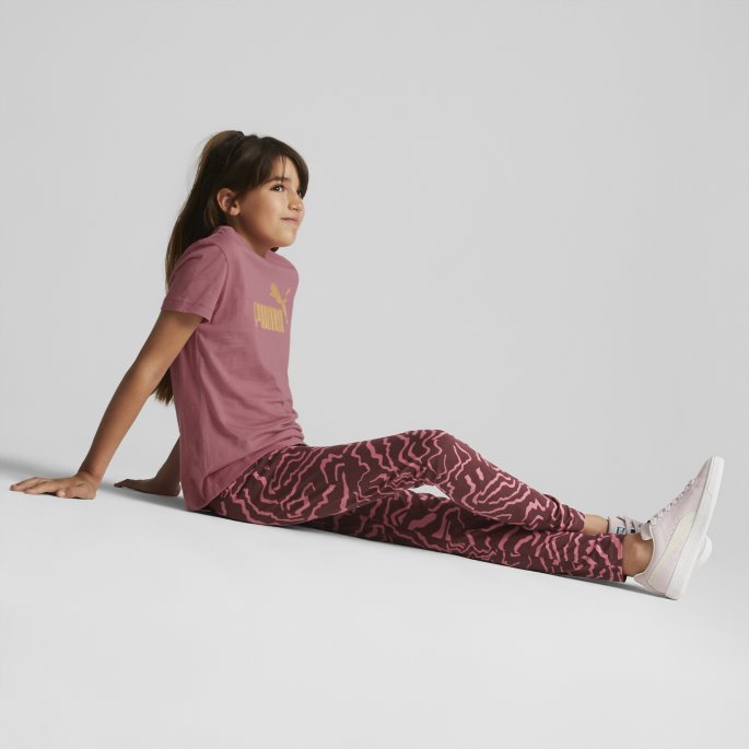 Puma På Tilbud Alpha Printed Leggings Ungdom Støvete Orkidé-aop