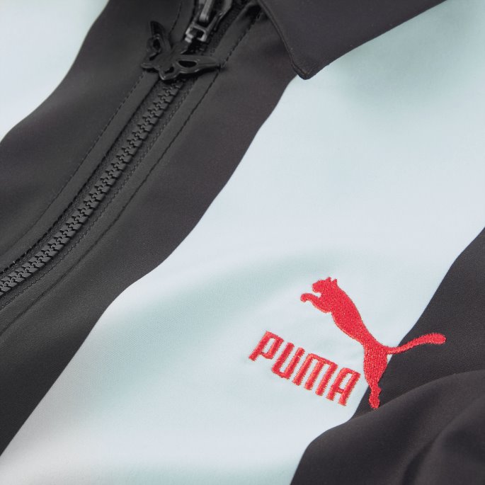 Puma På Tilbud X Dua Lipa Stripete Dame T-skjorte Blå Glød-svart