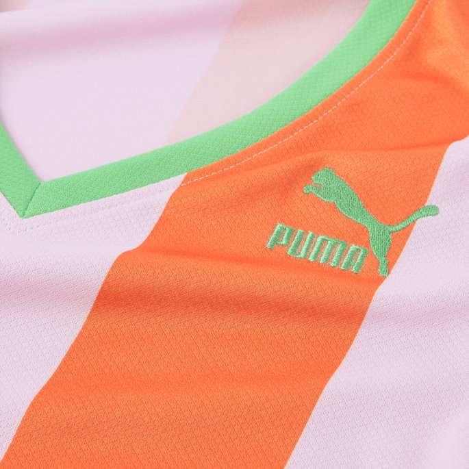Puma På Tilbud X Dua Lipa Stripete Kjole For Kvinner Gulrot-rosa Dame