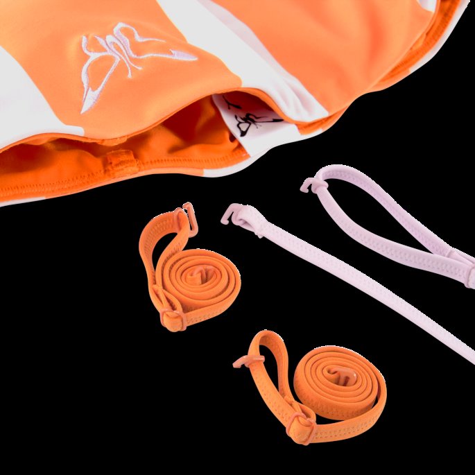Puma På Tilbud X Dua Lipa Stripete Bralette Gulrot-rosa Dame For Kvinner