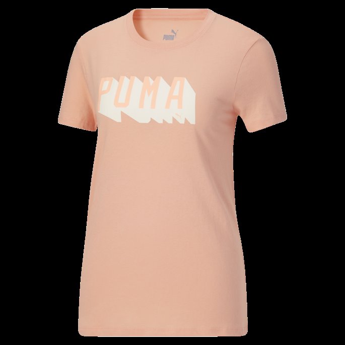 80-talls Logo Grafisk T-skjorte For Kvinner Puma På Salg Ferskenrosa