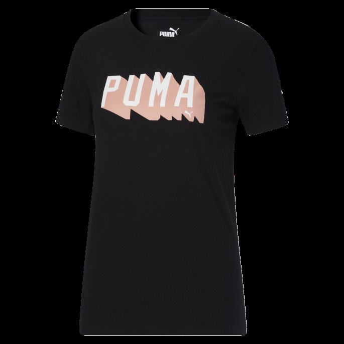 80-talls Logo Grafisk T-skjorte For Damer Puma På Salg Svart