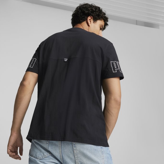 Puma På Tilbud Power Colourblock Tee Menn Svart