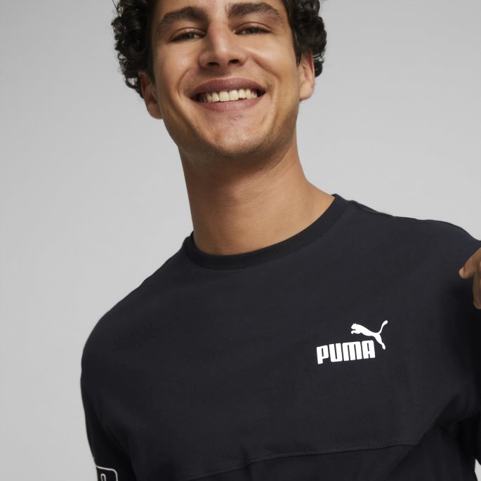 Puma På Tilbud Power Colourblock Tee Menn Svart