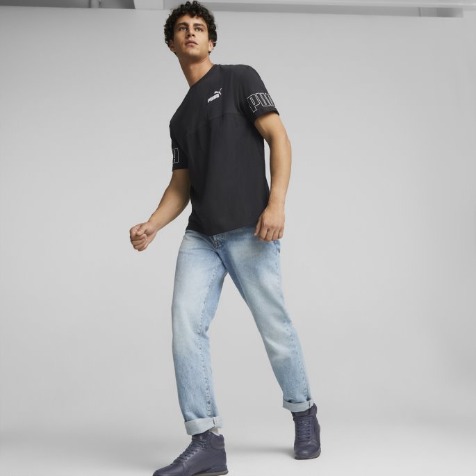 Puma På Tilbud Power Colourblock Tee Menn Svart