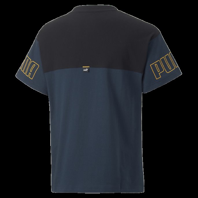 Puma På Tilbud Power Colourblock Tee Ungdom Marineblå
