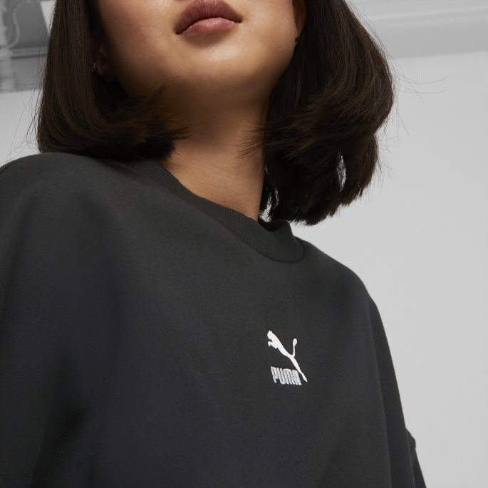Klassikere Oversized Crewneck Damegenser Puma På Tilbud Svart