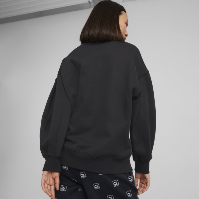 Klassikere Oversized Crewneck Damegenser Puma På Tilbud Svart