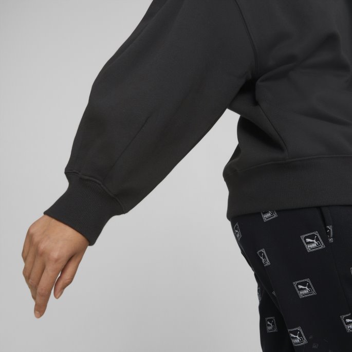 Klassikere Oversized Crewneck Damegenser Puma På Tilbud Svart