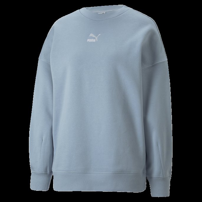 Puma På Tilbud Klassikere Oversized Crewneck Sweatshirt Dame Blå Vask