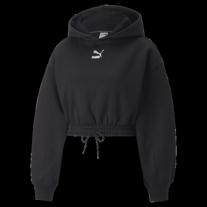 Puma På Tilbud Svarte Klassikere Cropped Hettegenser Kvinner