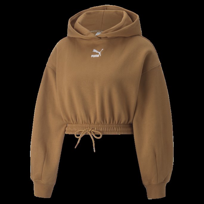 Desert Tan Puma På Tilbud Klassikere Cropped Hettegenser Kvinner