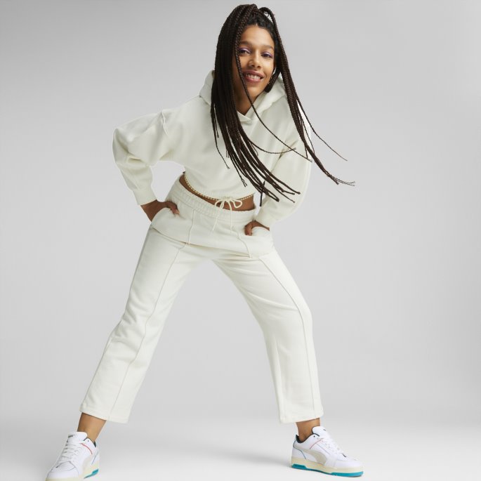 Ingen Farge Puma På Tilbud Klassikere Cropped Hettegenser For Kvinner