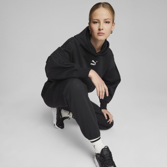 Sorte Klassikere Oversized Hettegenser For Kvinner Puma På Salg
