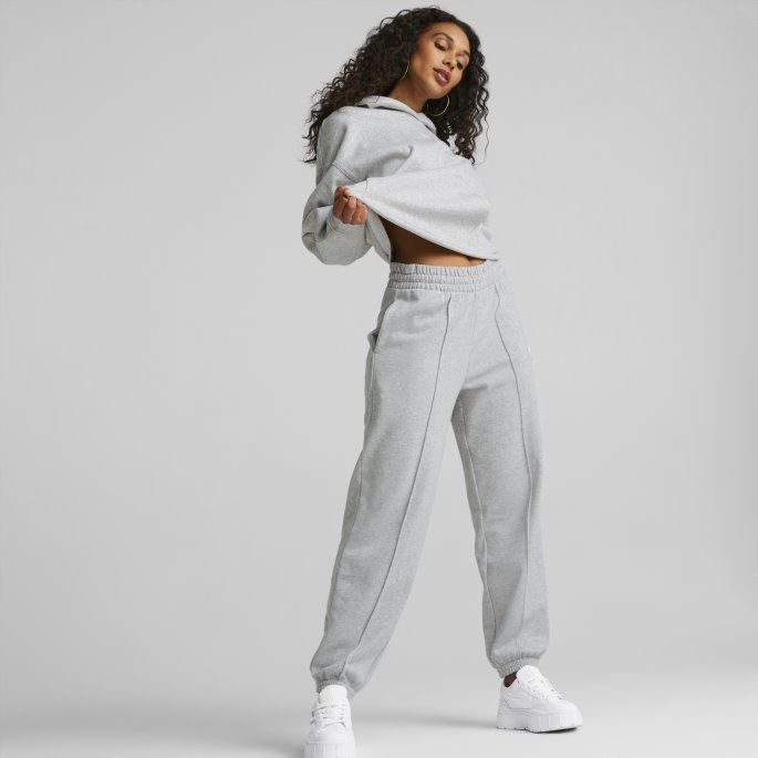 Lys Grå Lyng Puma På Tilbud Klassikere Oversized Hettegenser Dame