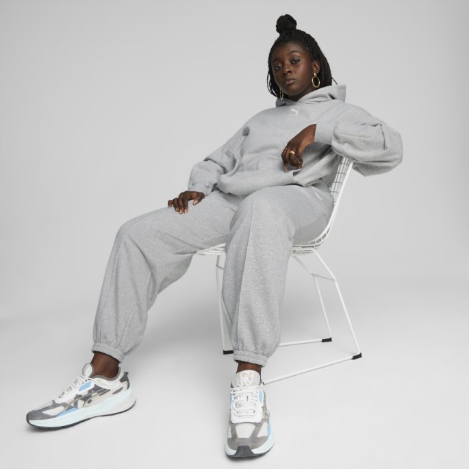 Lys Grå Lyng Puma På Tilbud Klassikere Oversized Hettegenser Dame