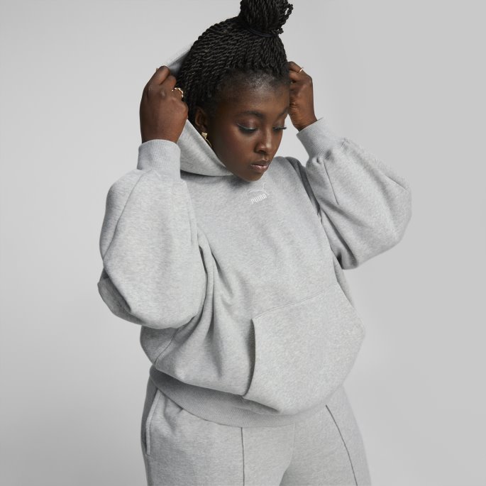 Lys Grå Lyng Puma På Tilbud Klassikere Oversized Hettegenser Dame