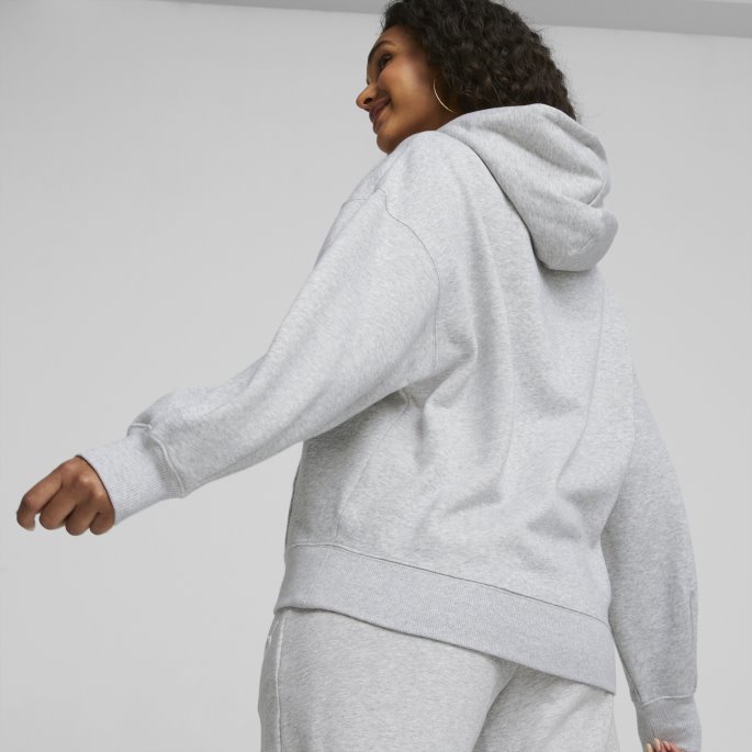 Puma På Tilbud Klassikere Oversized Hettegenser Dame Lys Grå Lyng