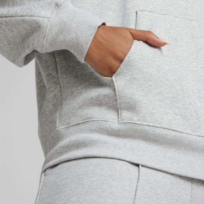 Puma På Tilbud Klassikere Oversized Hettegenser Dame Lys Grå Lyng