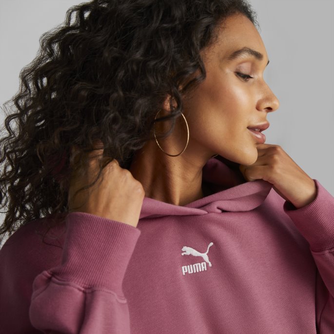Puma På Tilbud Støvete Orkidé Klassikere Oversized Hettegenser Kvinner