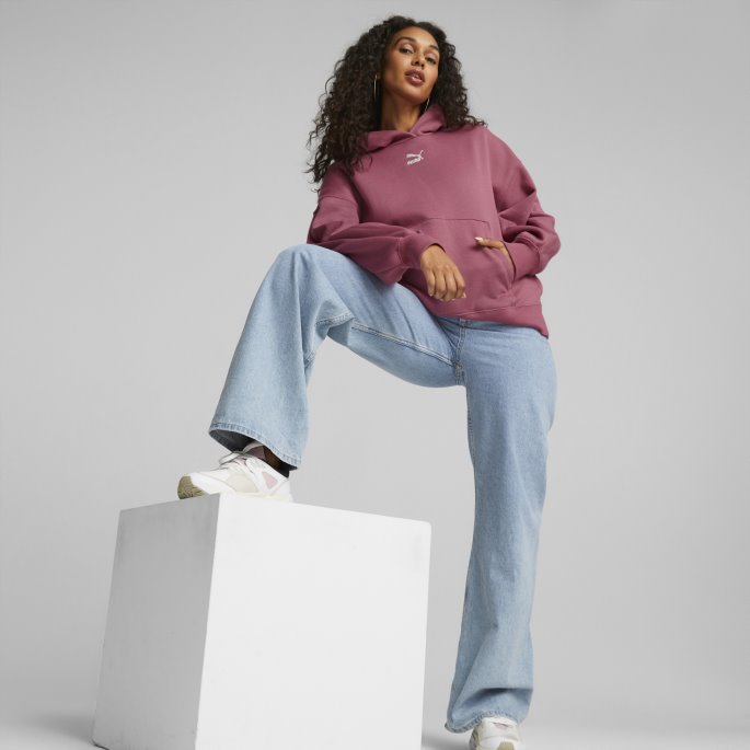 Puma På Tilbud Støvete Orkidé Klassikere Oversized Hettegenser Kvinner