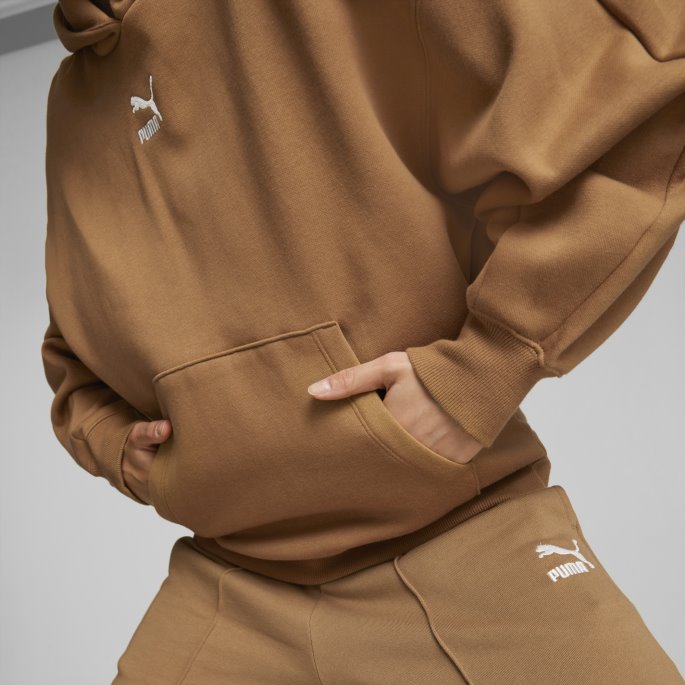 Desert Tan Klassikere Oversized Hettegenser Kvinner Puma På Tilbud