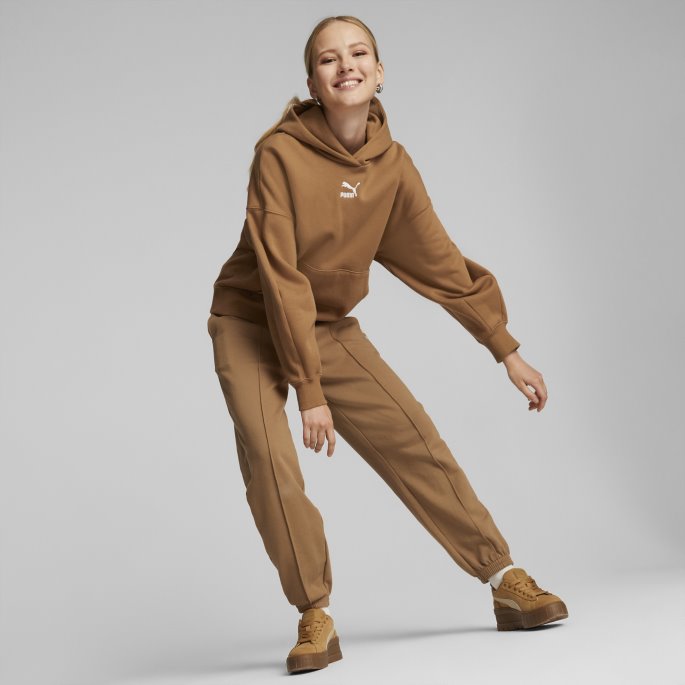 Desert Tan Klassikere Oversized Hettegenser Kvinner Puma På Tilbud